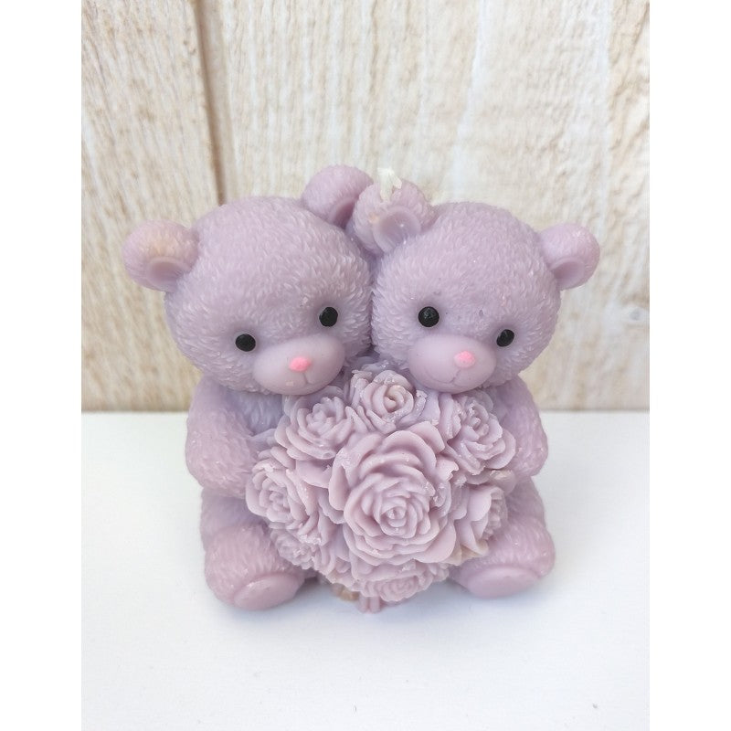 Bougie Moulée Double Ourson